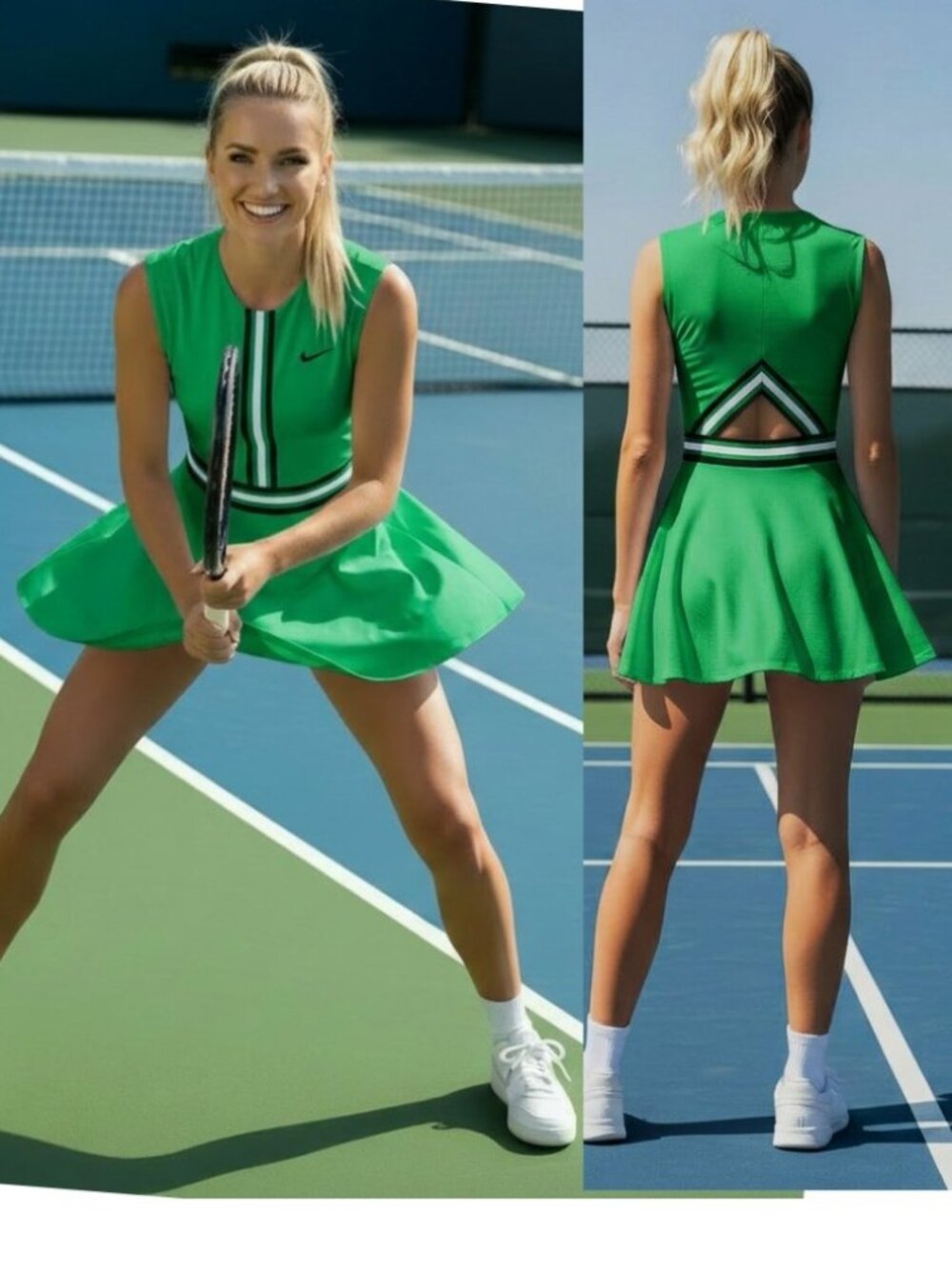 NWT Nike Active Tennis Dress skirt Dri-FIT Court Dress Green L Large